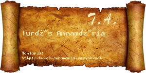Turós Annamária névjegykártya